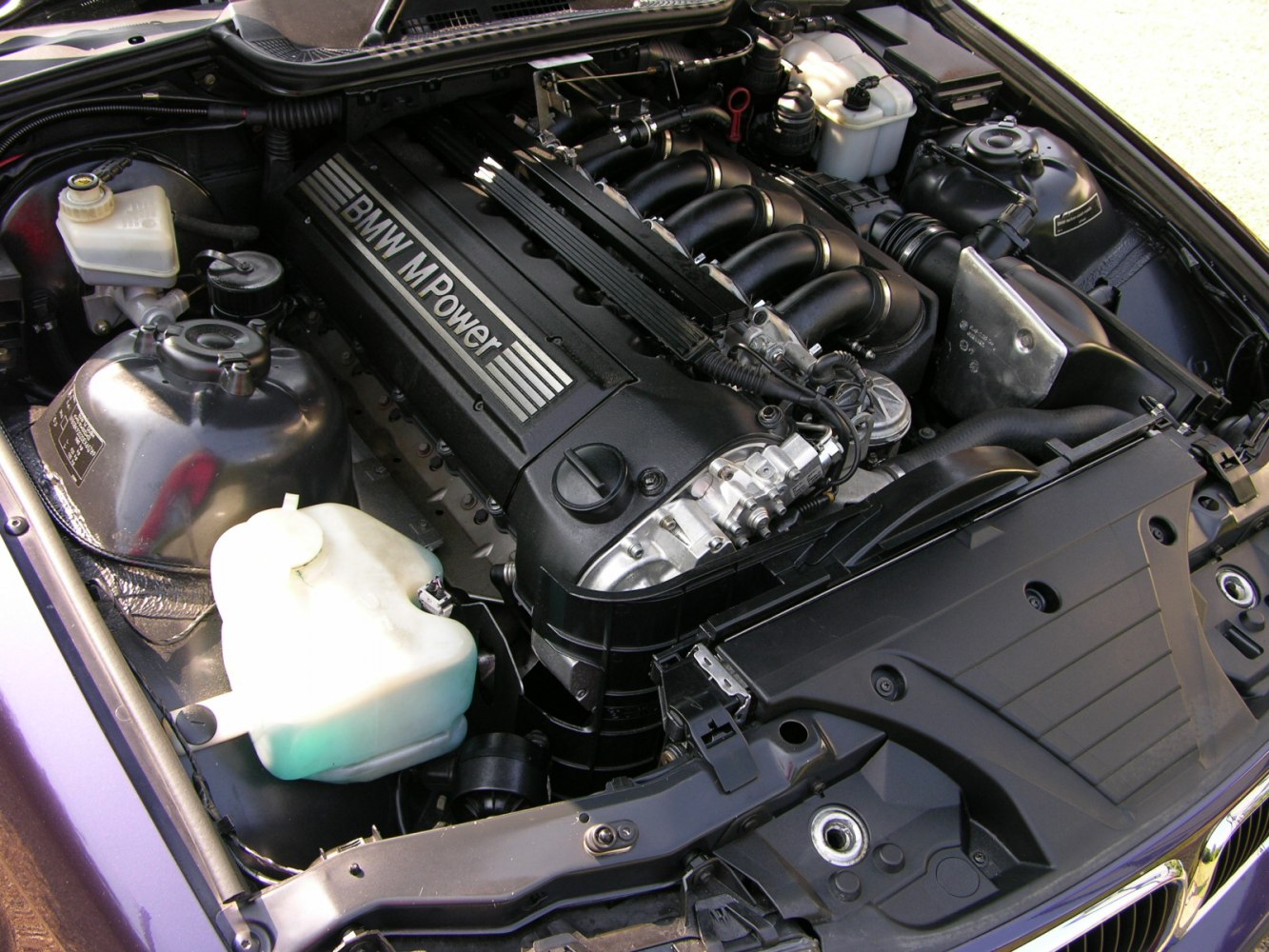 BMW M Power inline-6 engine in an engine bay
