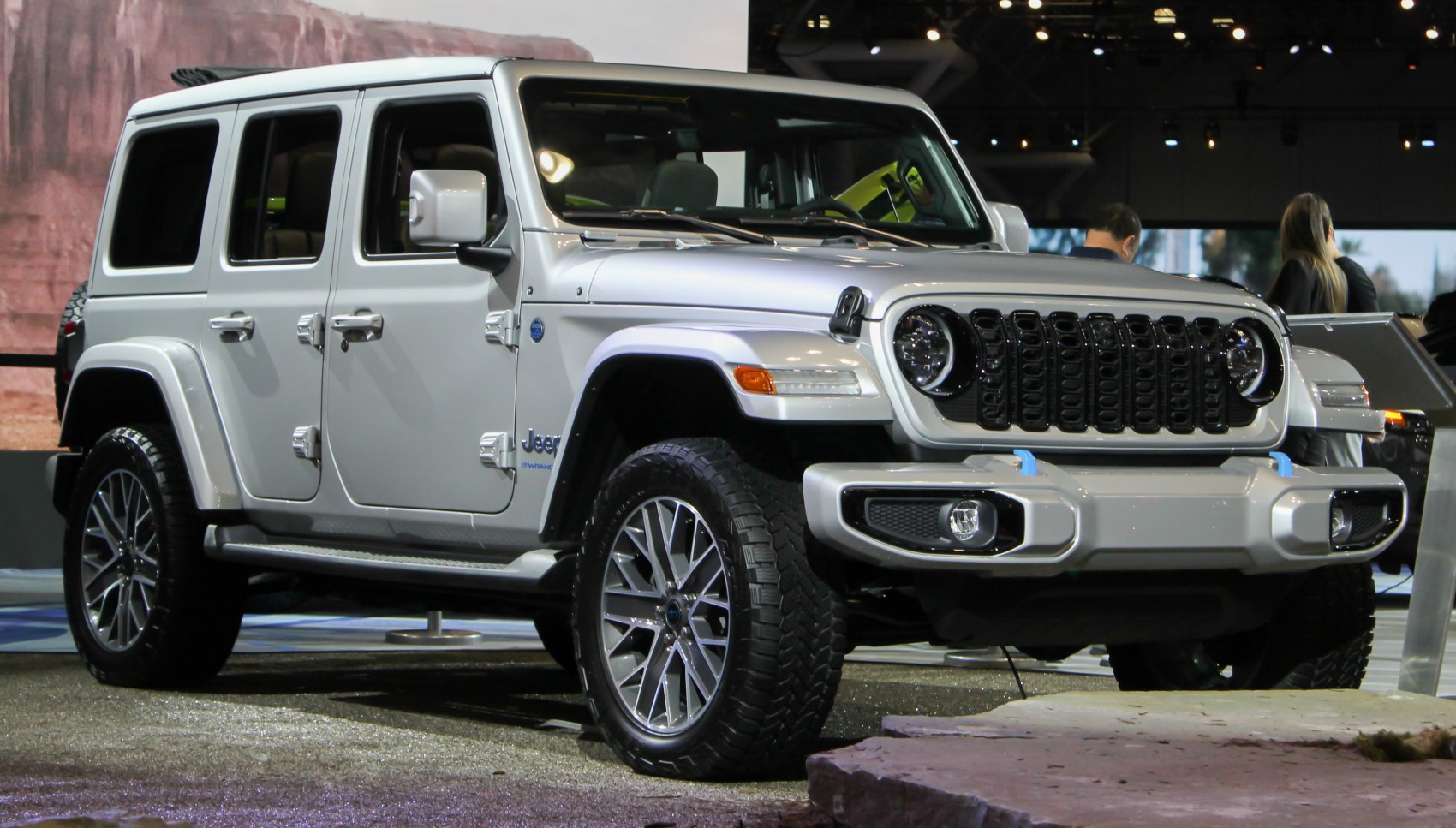 LED round headlights and large alloy wheels on modern SUV