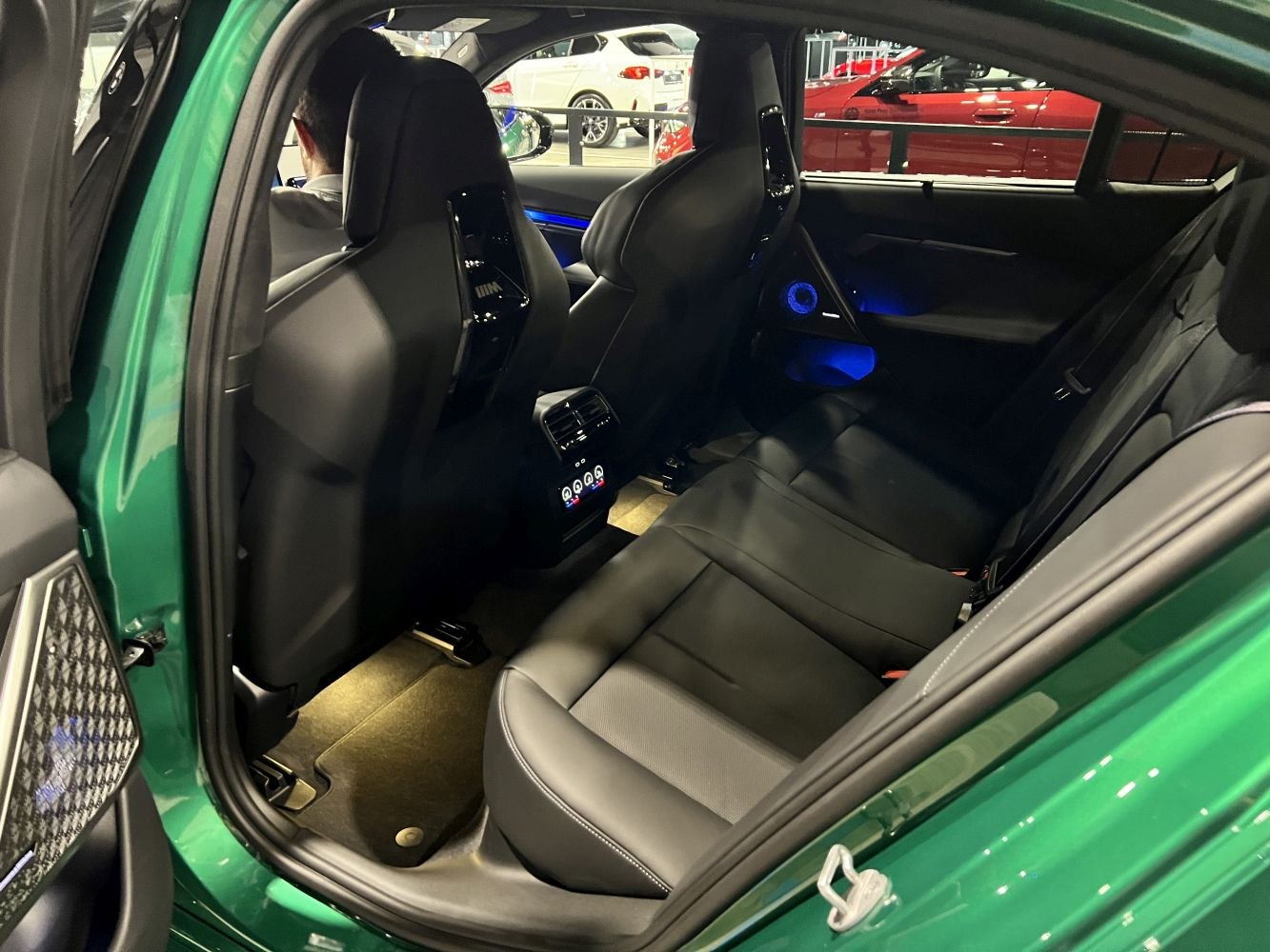 Black leather rear seats with ambient lighting and climate control