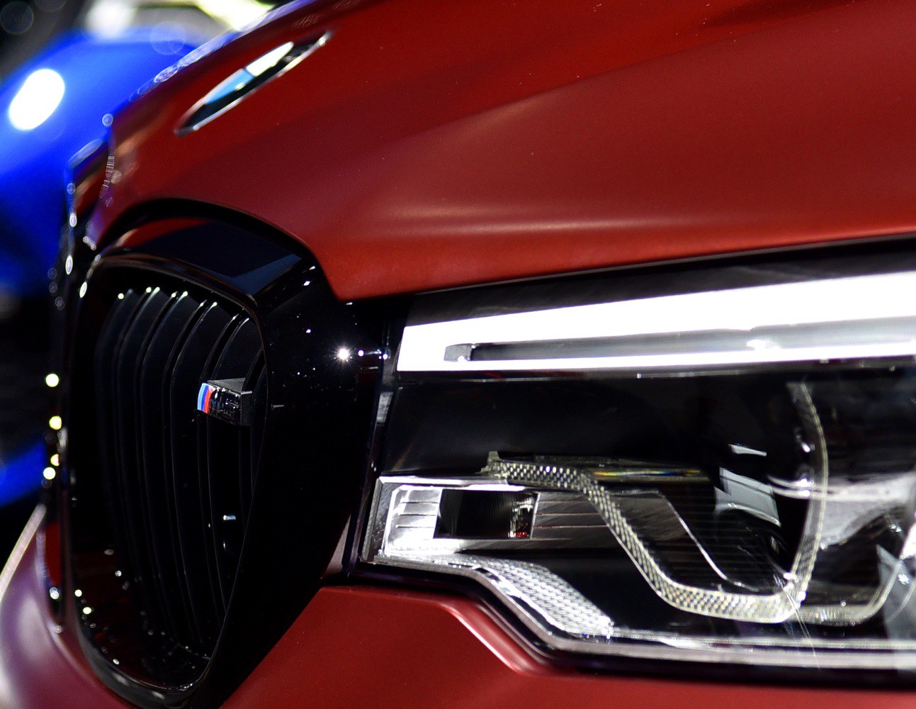 Close-up of front grille and headlight details