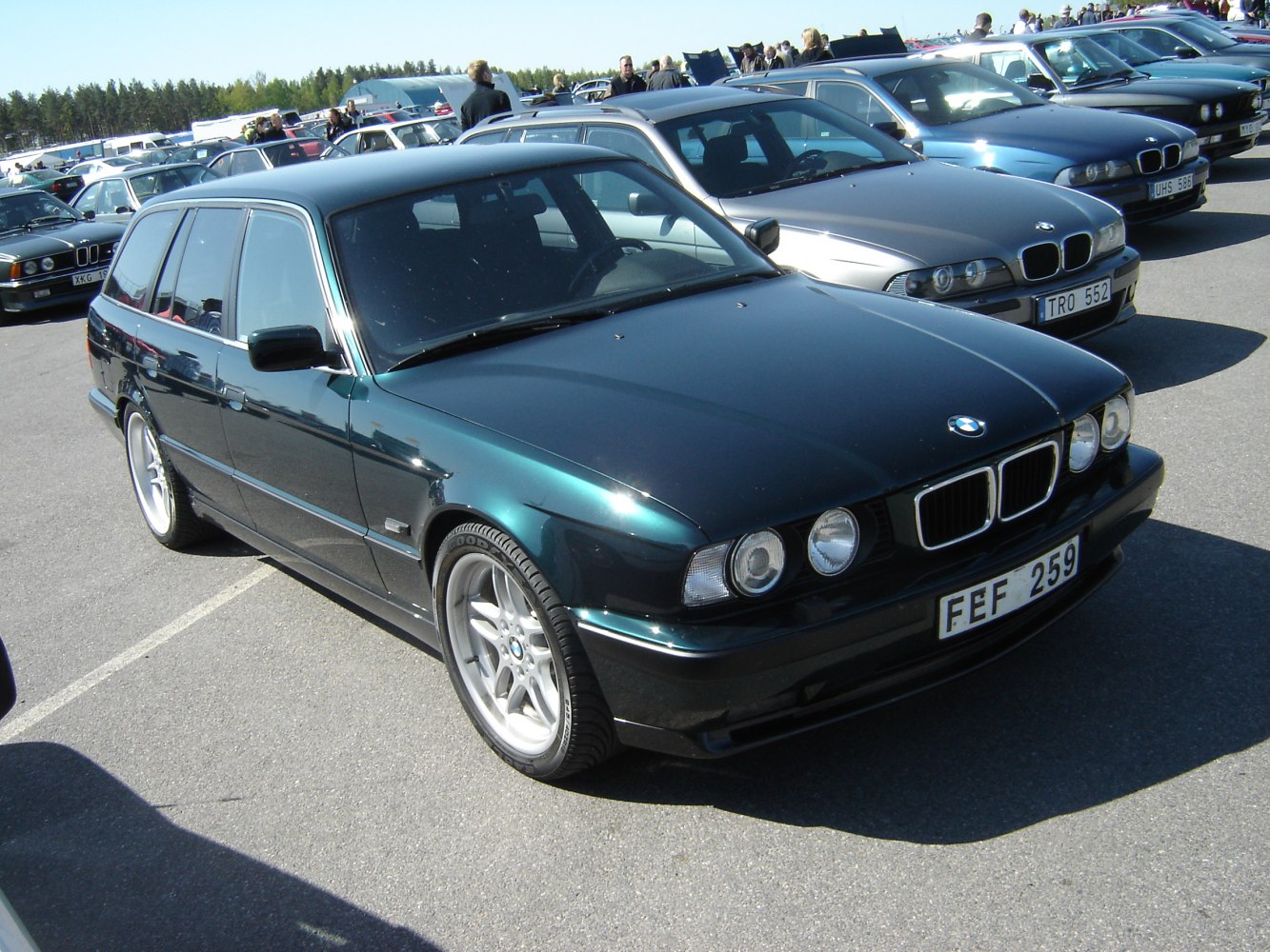 Sporty station wagon with quad headlights and alloy wheels