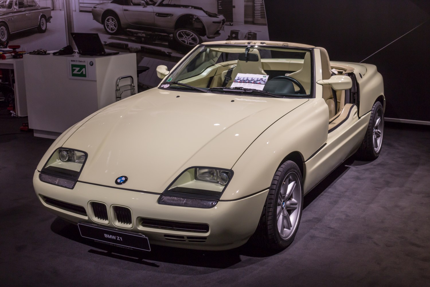 Convertible with retractable doors and unique headlights