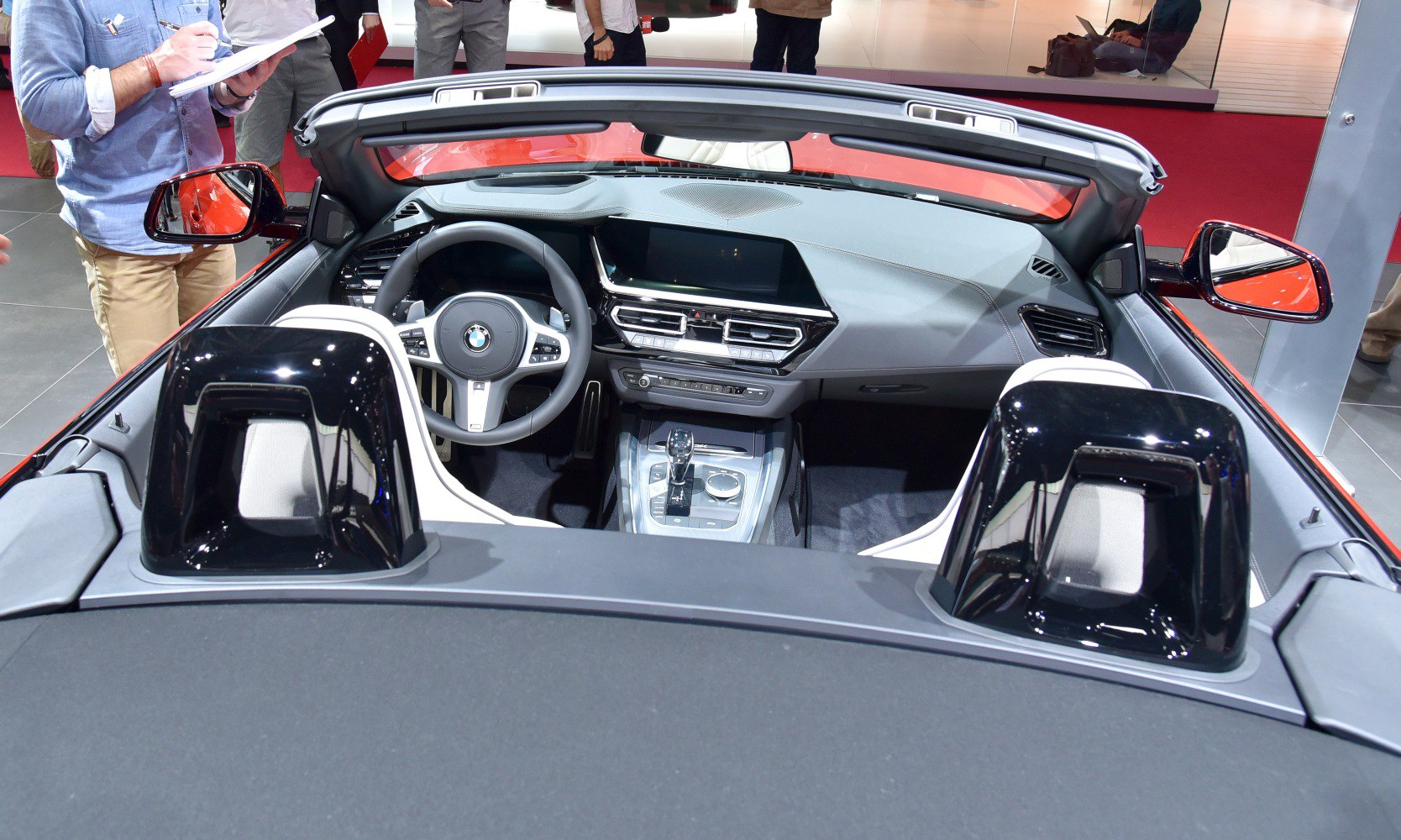 Convertible interior with modern dashboard and control layout