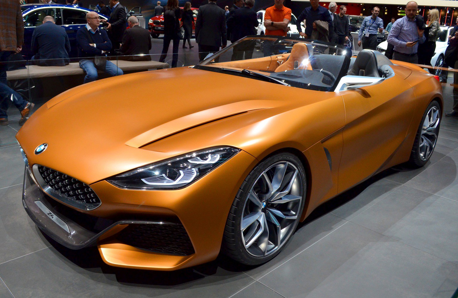 Sporty front view with modern headlights and sleek aerodynamic design