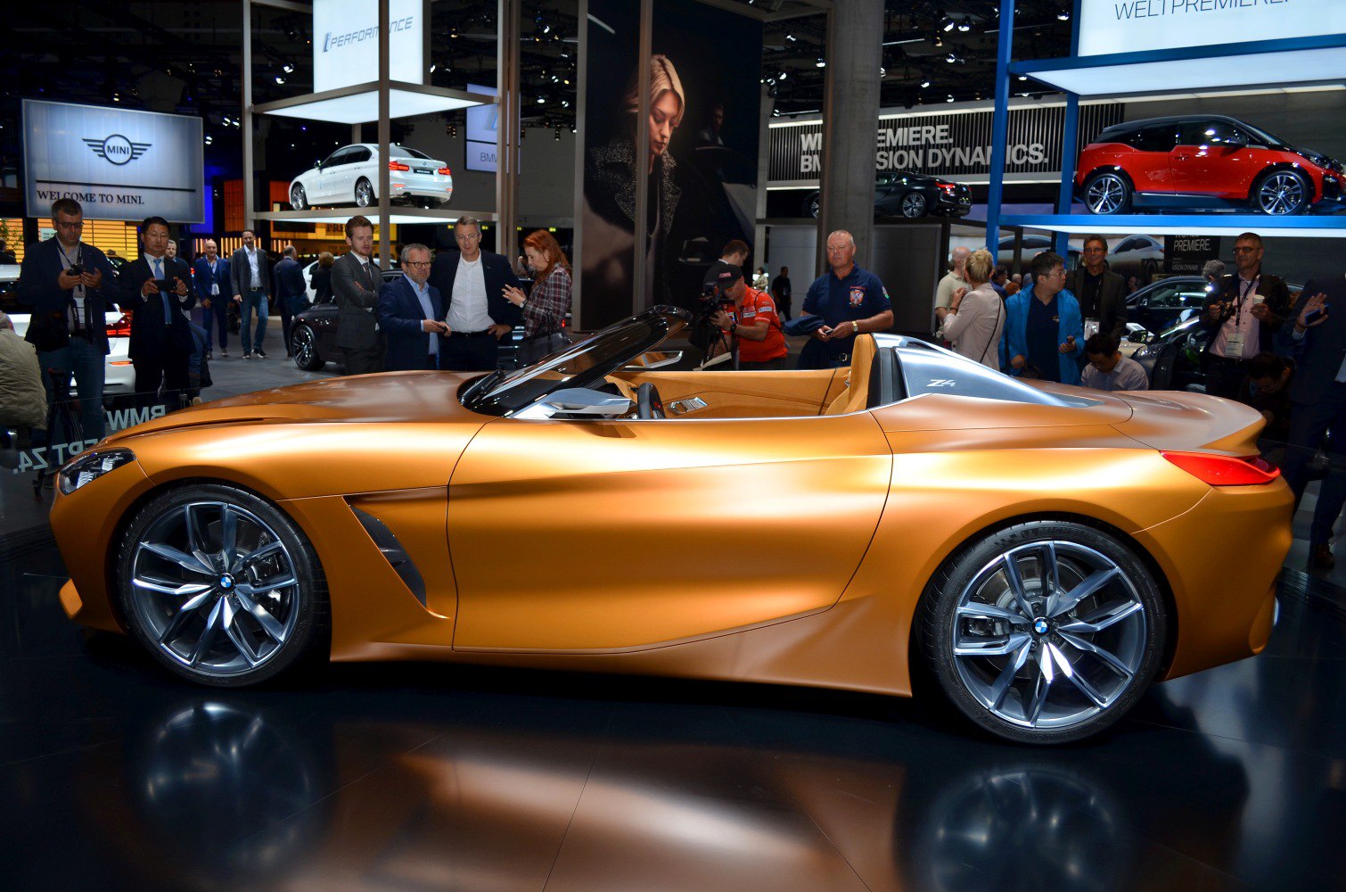 Sleek roadster side profile with aerodynamic lines and sporty wheels