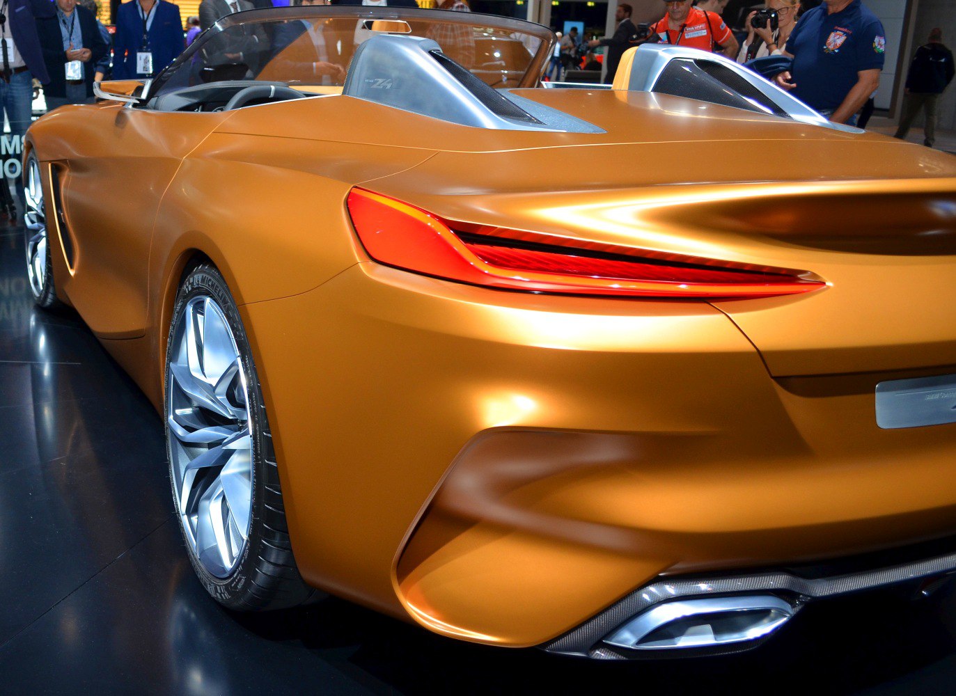 Sleek rear design with sharp tail light and sport exhaust