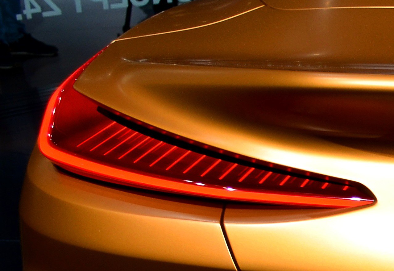 Sleek BMW rear tail light with modern illuminated lines