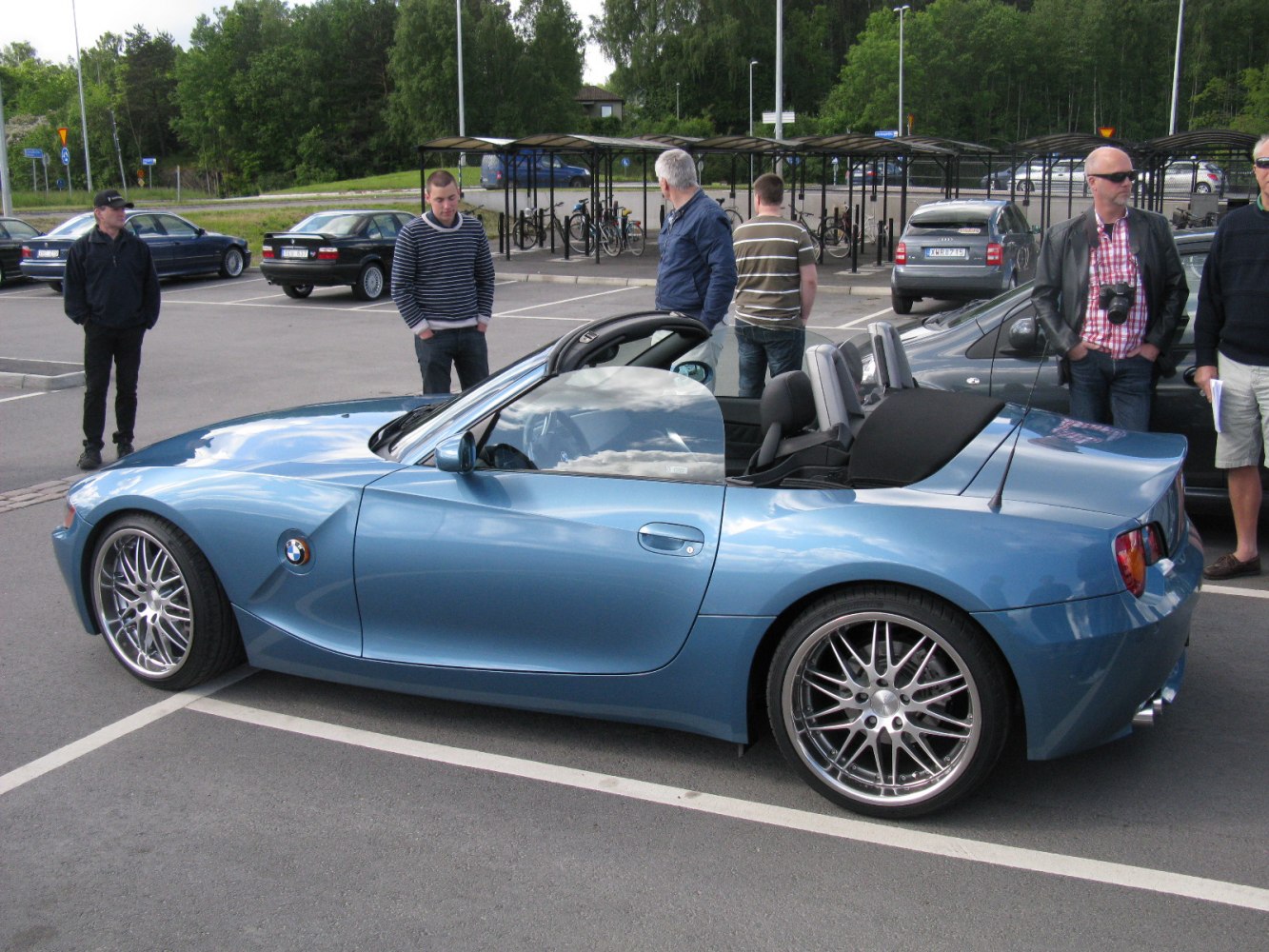 Convertible sports coupe with sleek side profile and alloy wheels