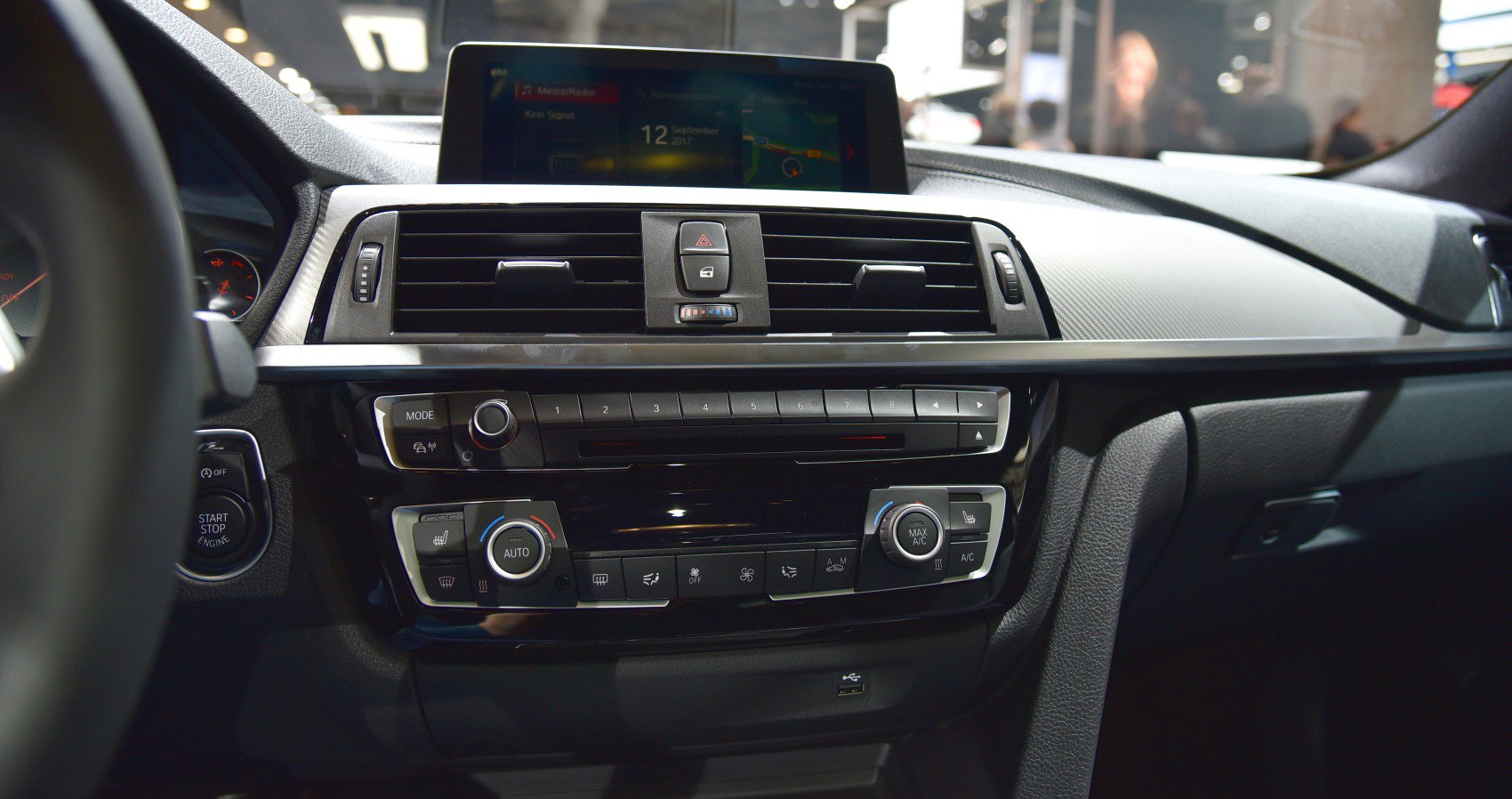 Dashboard with climate control and infotainment screen