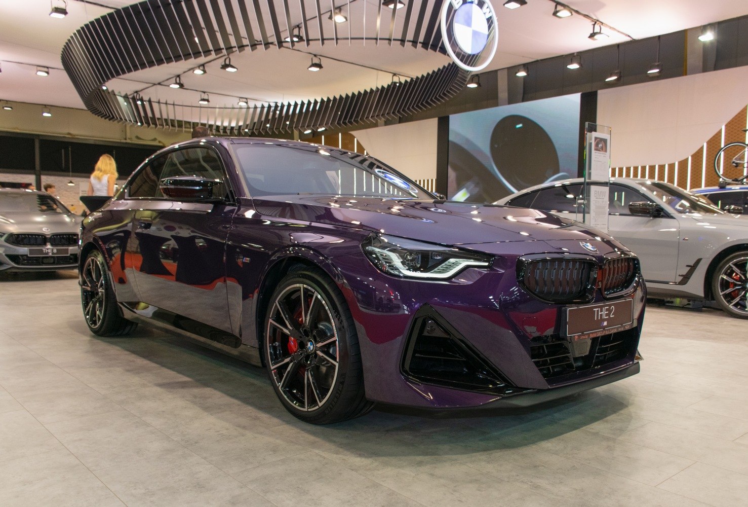 Sleek front end with distinctive grille and stylish alloy wheels.