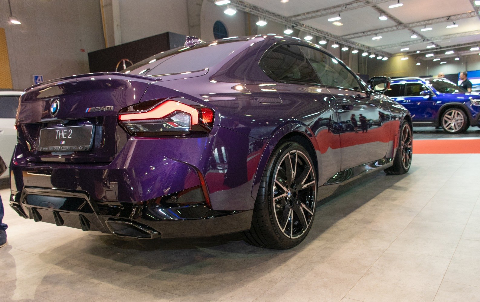 Rear view with LED taillights and sporty alloy wheels