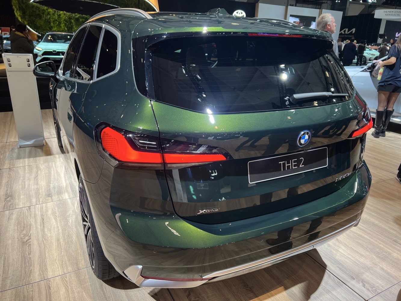 Rear view of modern hatchback with distinctive LED tail lights and xDrive badge