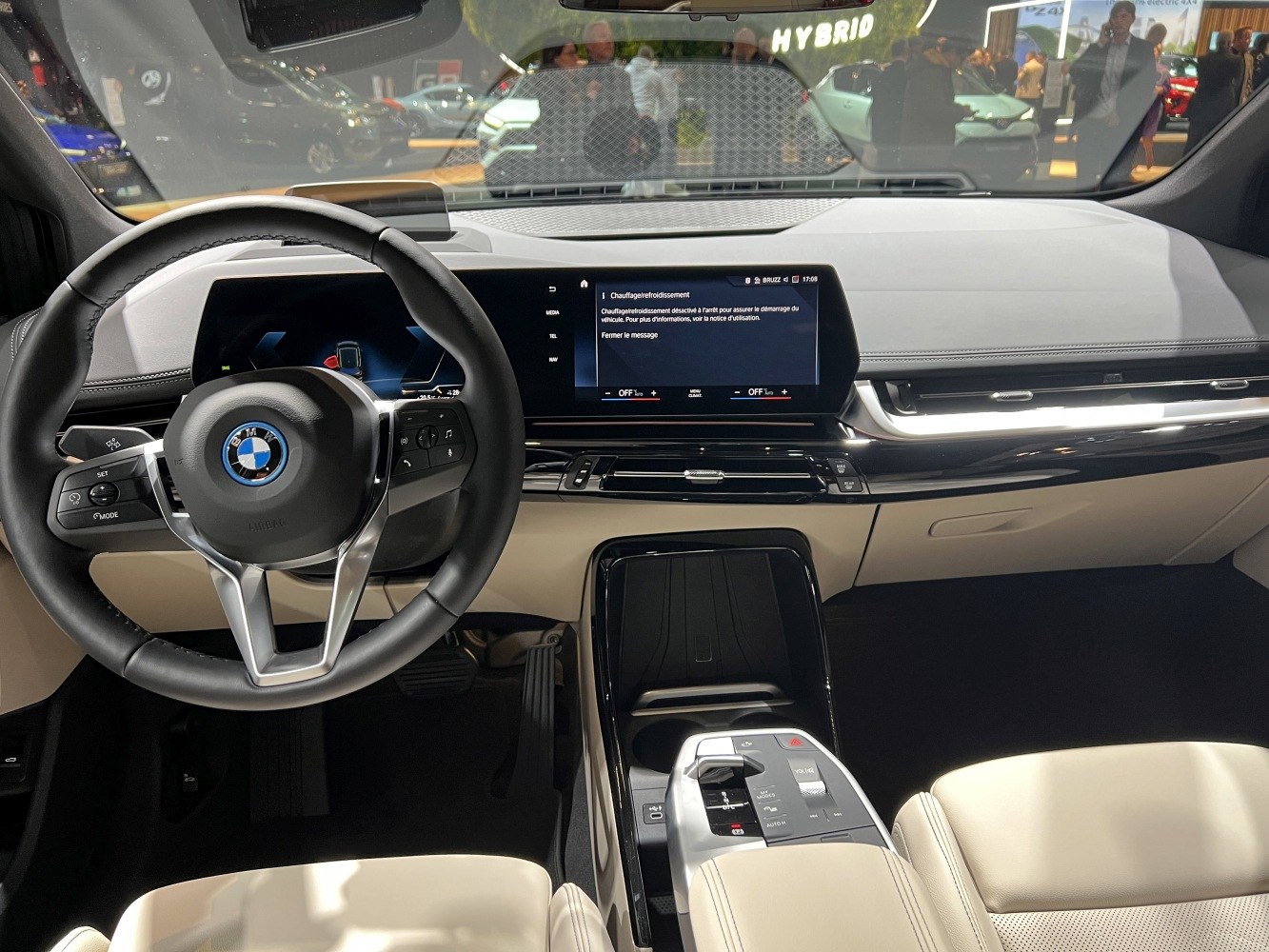 Digital dashboard and multifunction steering wheel in modern car interior