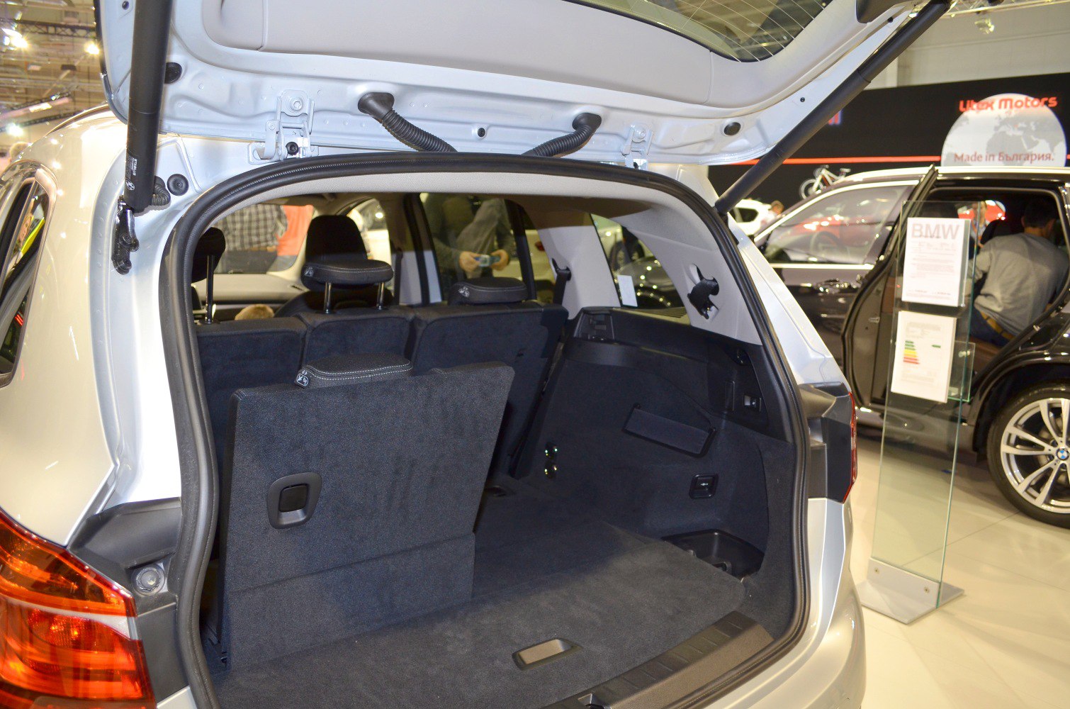 Spacious rear cargo area with foldable seats and ample trunk space