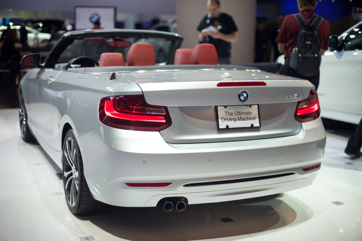 Rear view of convertible with LED taillights and dual exhaust