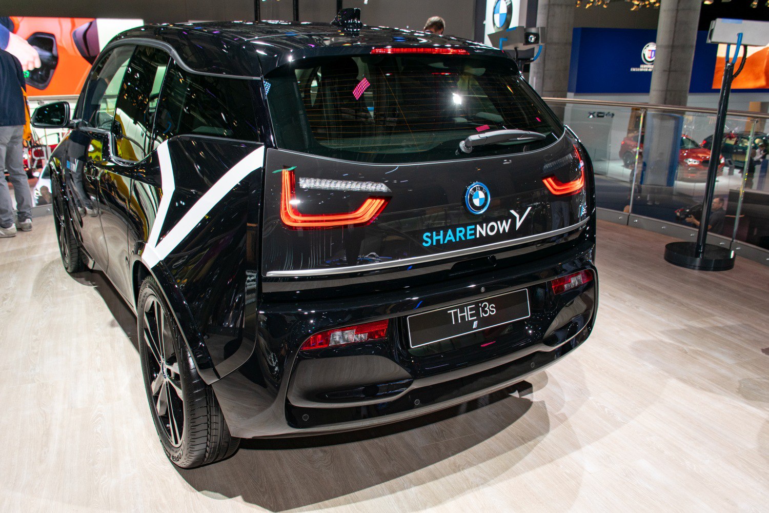 Rear view with distinctive LED tail lights and sporty black finish