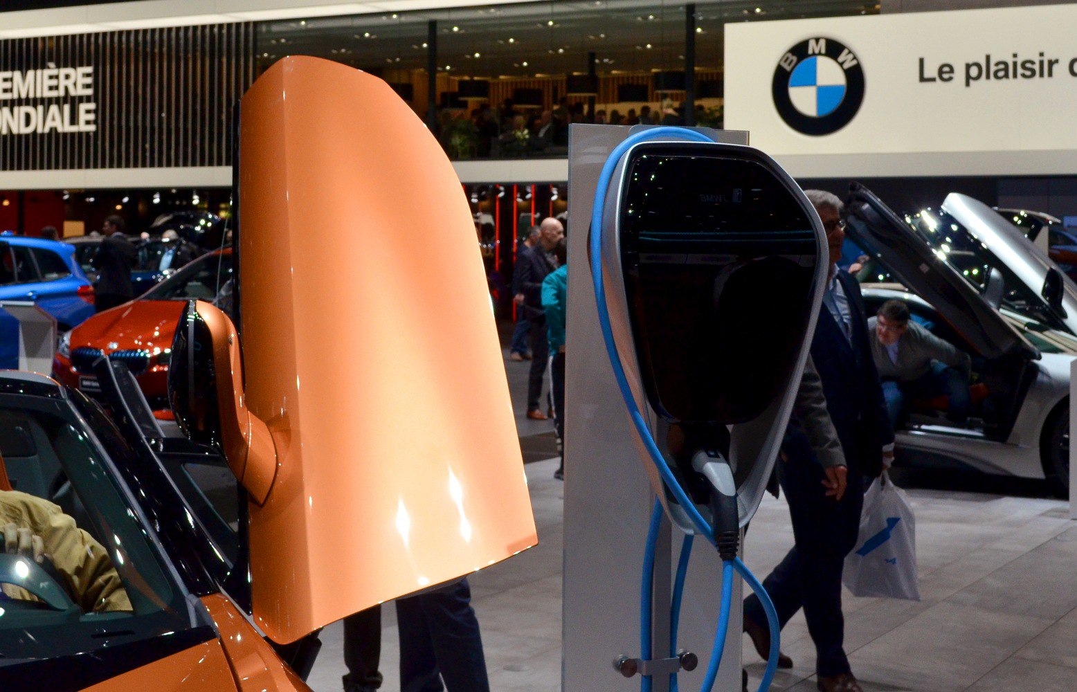 Butterfly door and electric charging station close-up