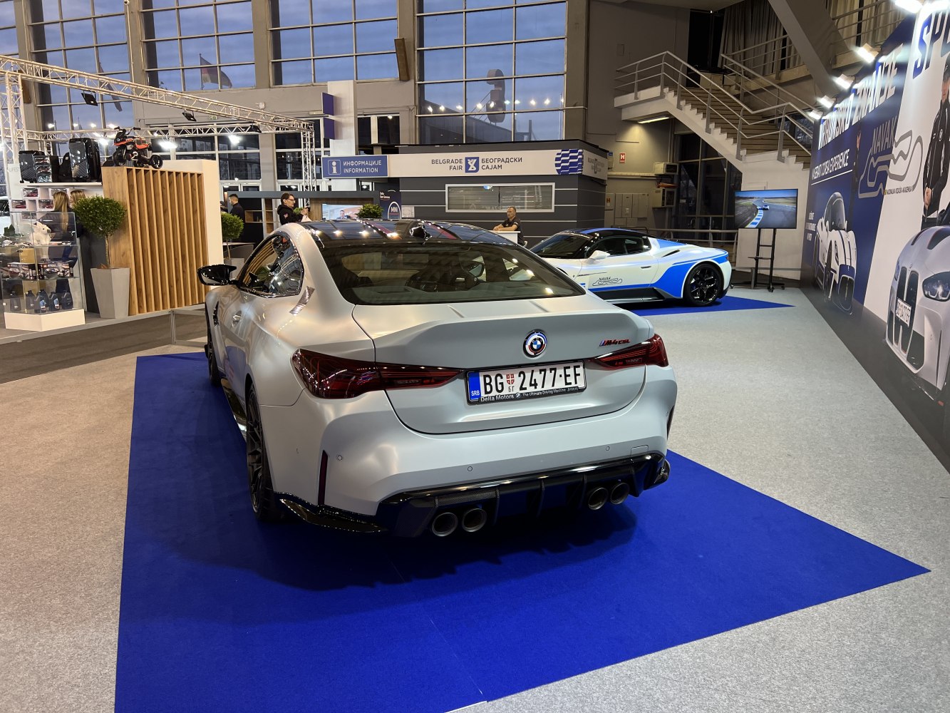 BMW coupe rear with quad exhausts and aerodynamic rear diffuser