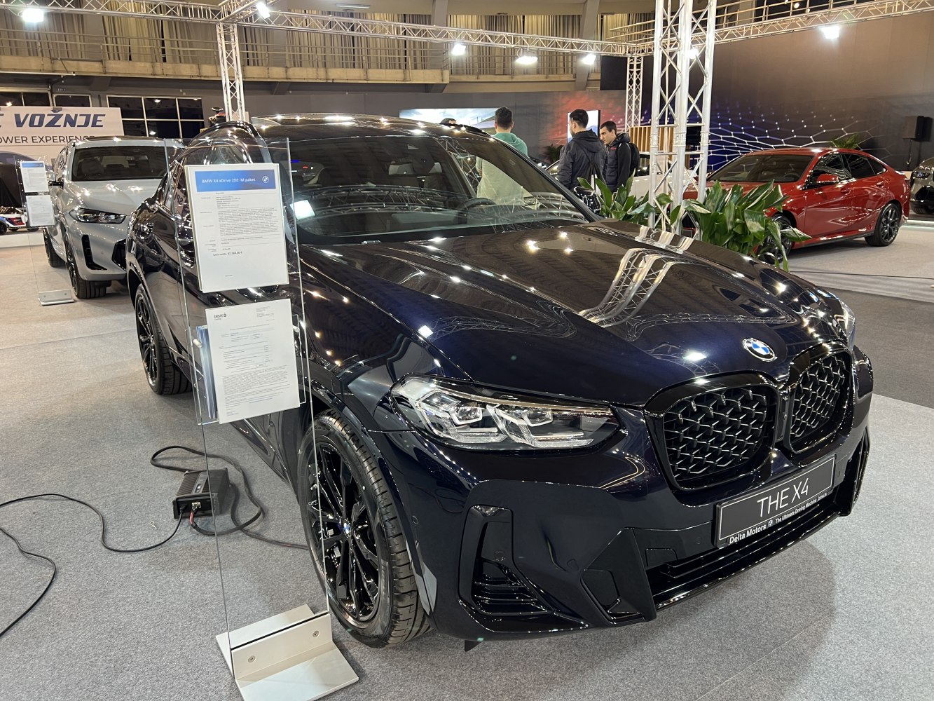 Black SUV front view with kidney grille and LED headlights