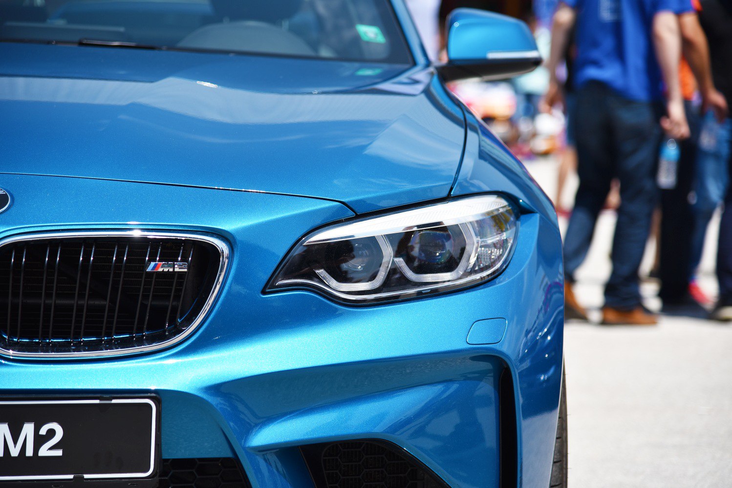 Front headlight and kidney grille close-up