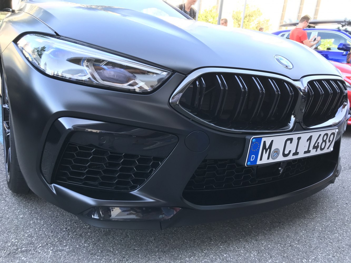 BMW M8 F92 front grille and headlight close-up