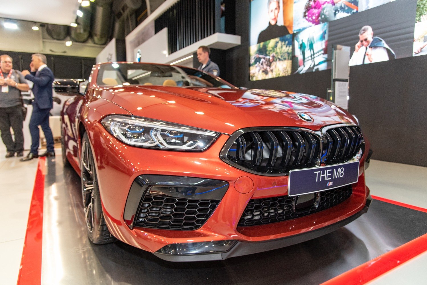 Close-up of front grille and LED headlights with sporty aggressive design
