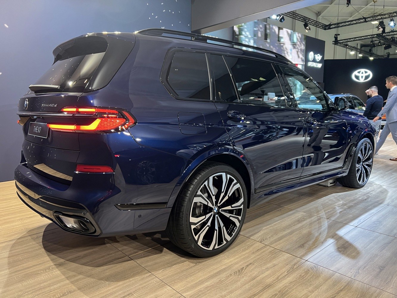 Rear and side view with LED taillights and large alloy wheels