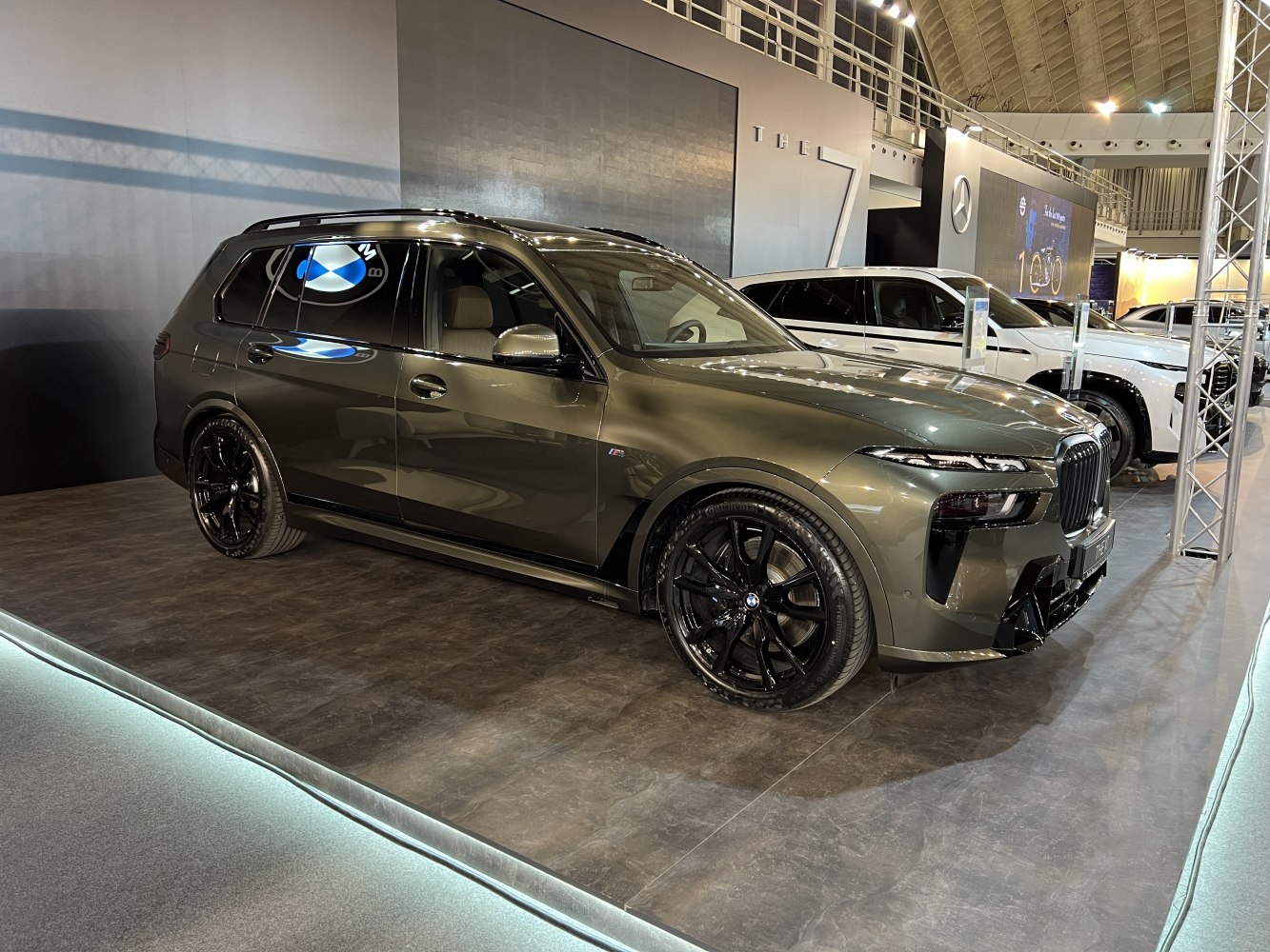 Luxurious SUV with split headlights and black alloy wheels