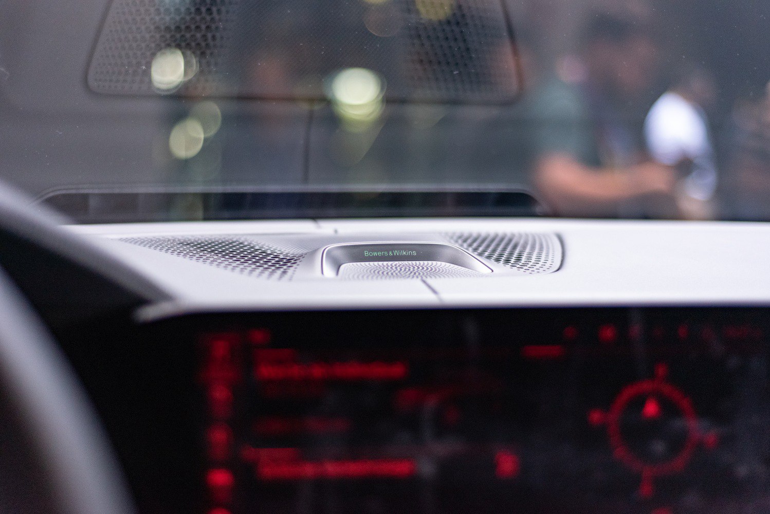 Premium Bowers & Wilkins speaker in luxury vehicle dashboard