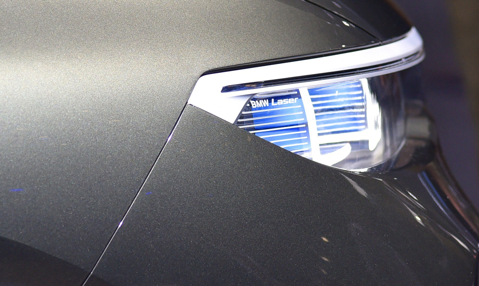 Close-up of BMW Laser headlight on concept vehicle
