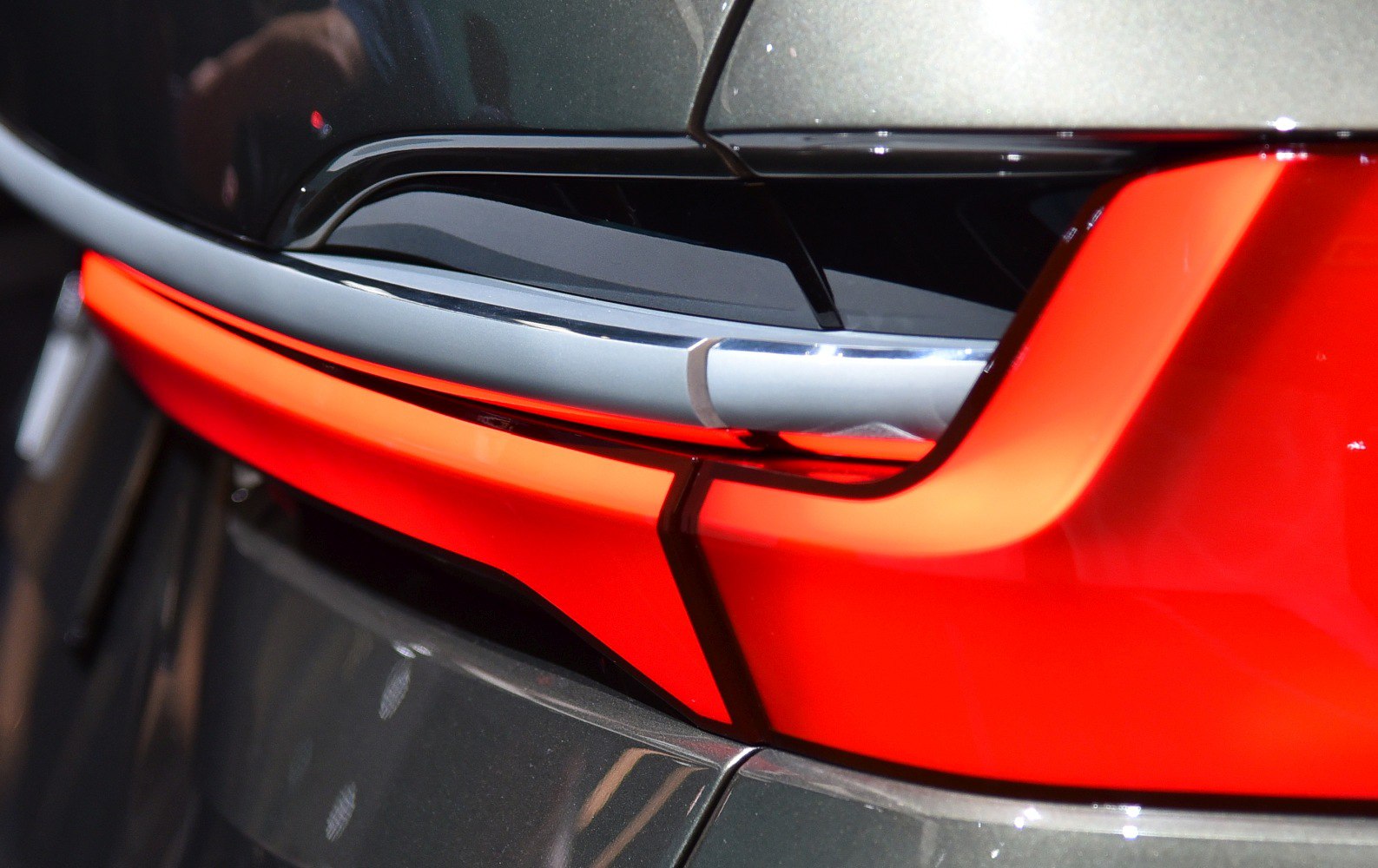 Close-up of rear light design with sharp LED and chrome accents