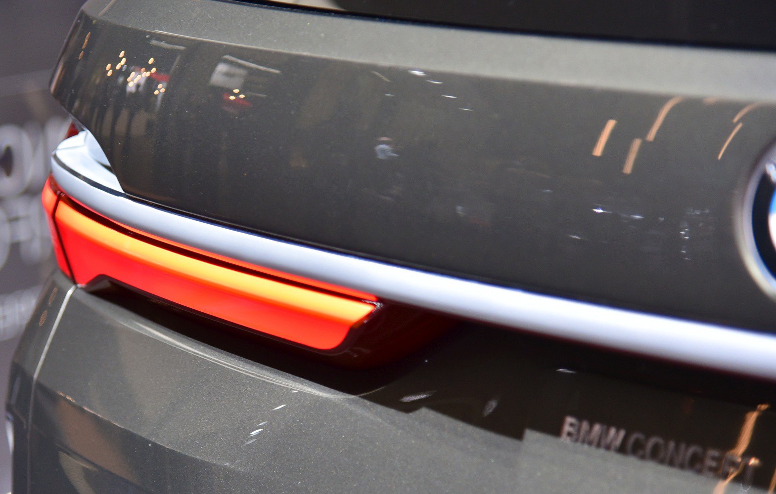 Rear LED tail light close-up with sleek rear trim