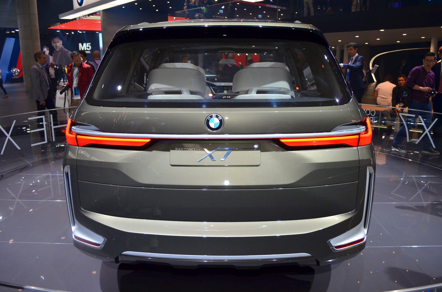 Rear view of BMW X7 Concept with LED tail lights and modern SUV design