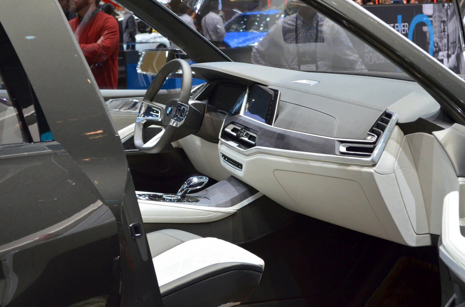 Luxury dashboard with modern steering wheel and premium materials