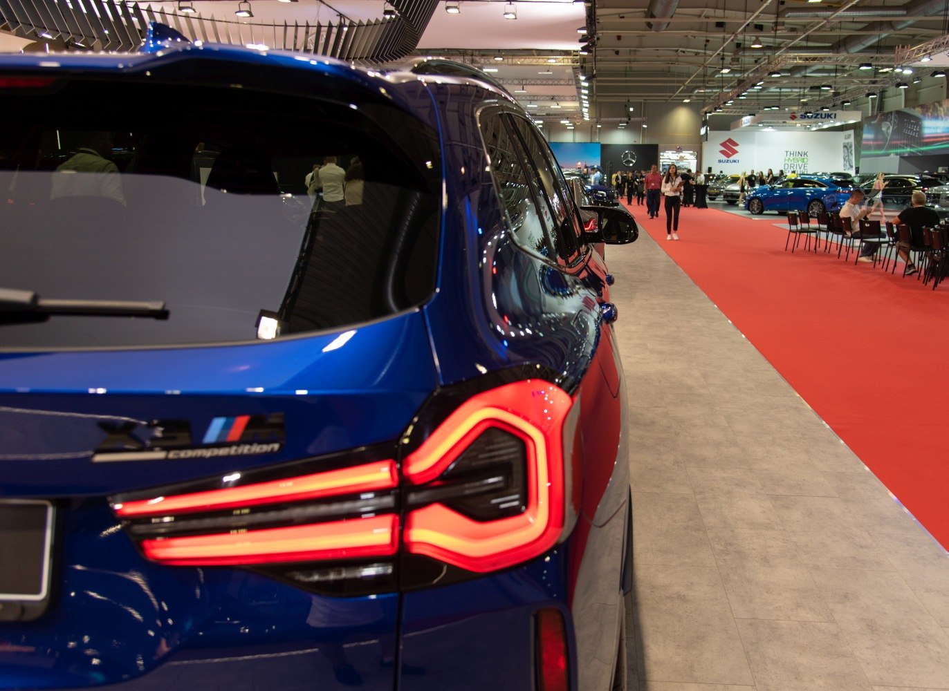Rear LED tail light and badge on SUV