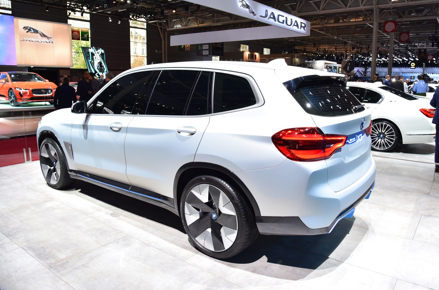 Electric SUV rear and side design with aerodynamic alloy wheels