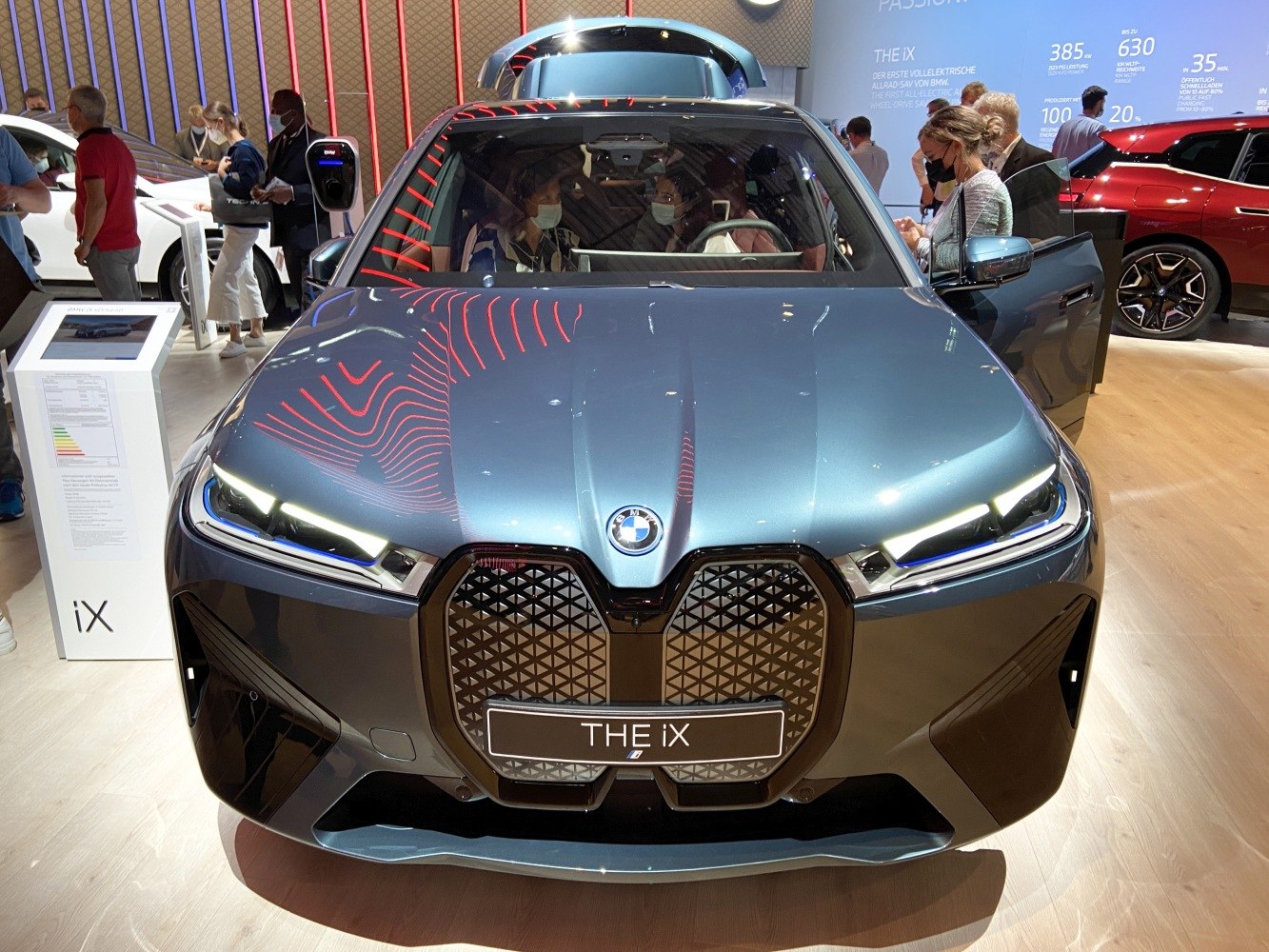 Illuminated grille and LED headlights front view