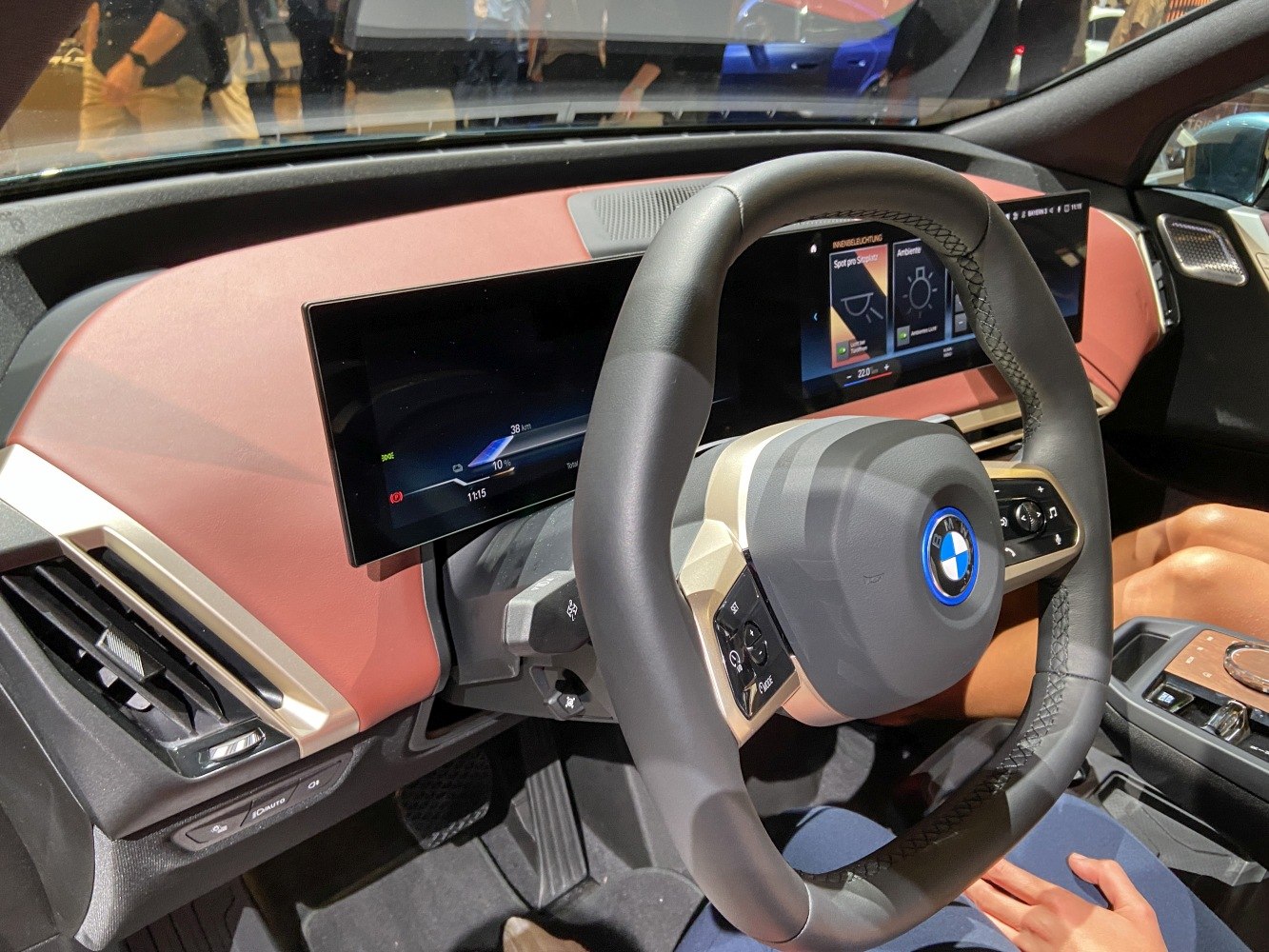 Digital dashboard and ergonomic steering wheel in a modern electric SUV interior