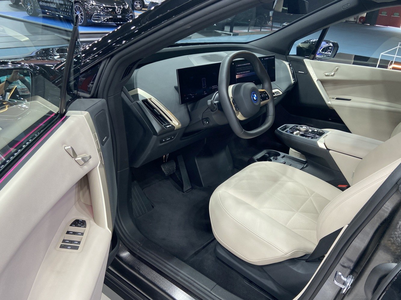 Luxurious interior with digital dashboard and leather seats