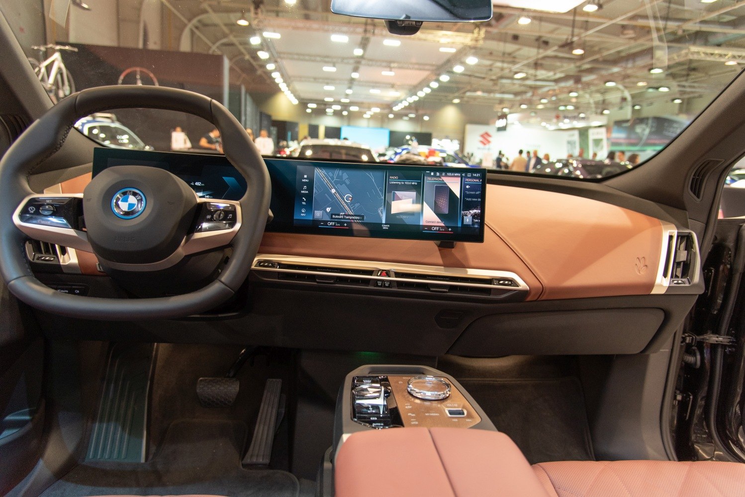 Digital dashboard and luxury leather interior with modern controls