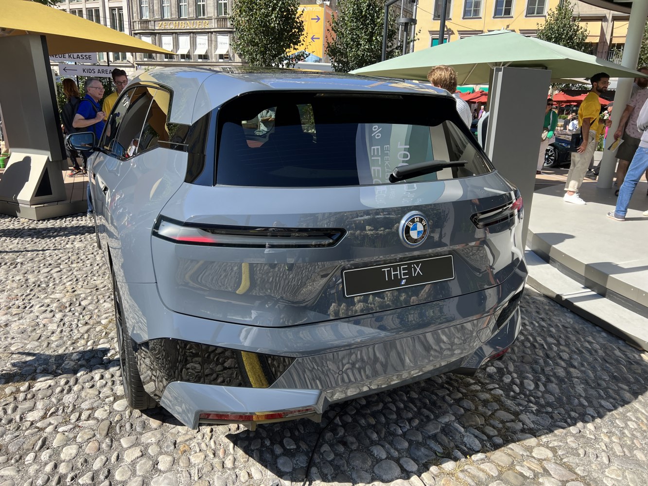 Sleek rear design with futuristic tail lights and aerodynamic shape