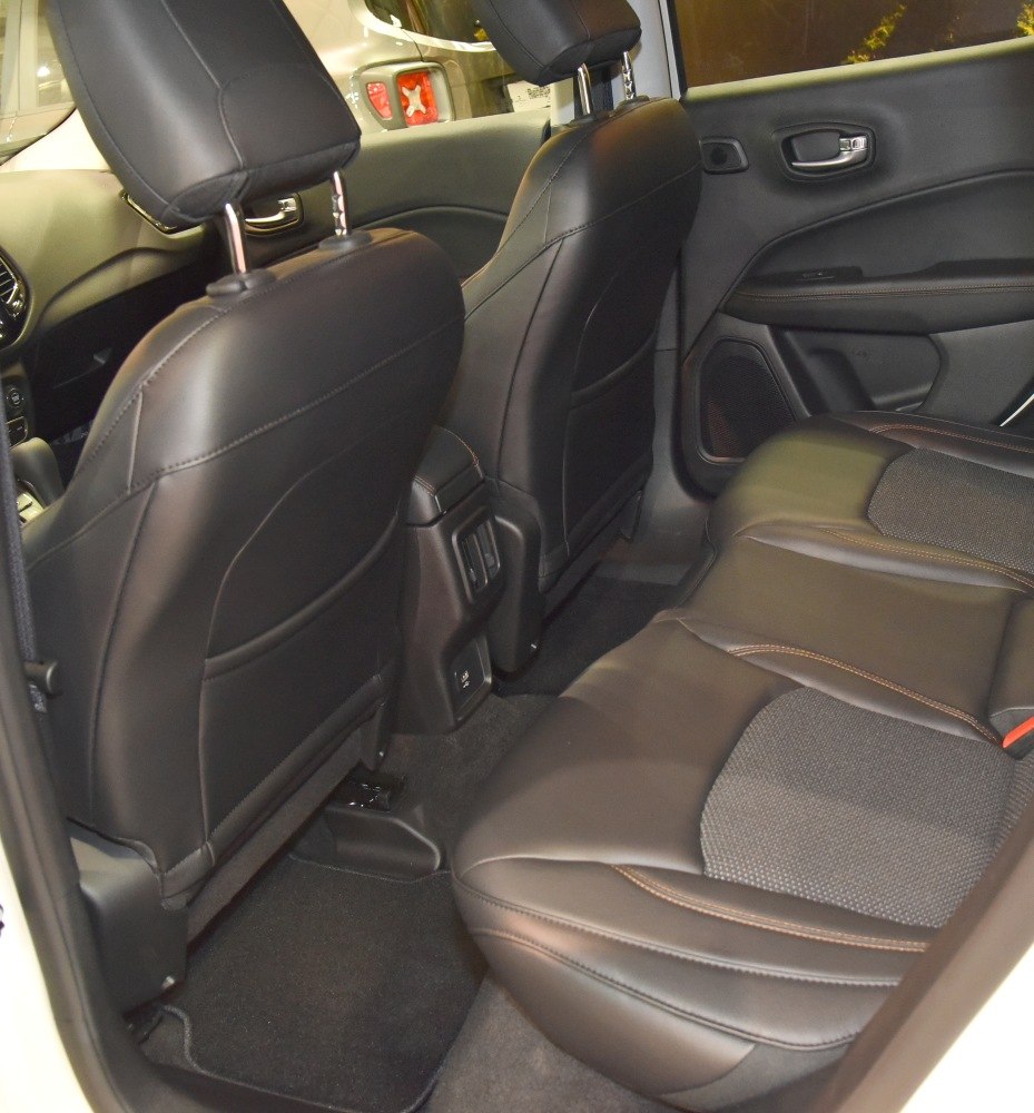 Black leather rear seats and spacious legroom