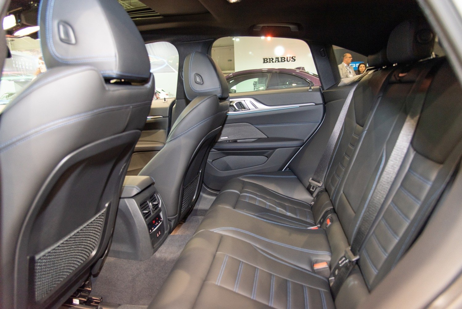 Spacious rear seating with premium leather upholstery and rear climate control.