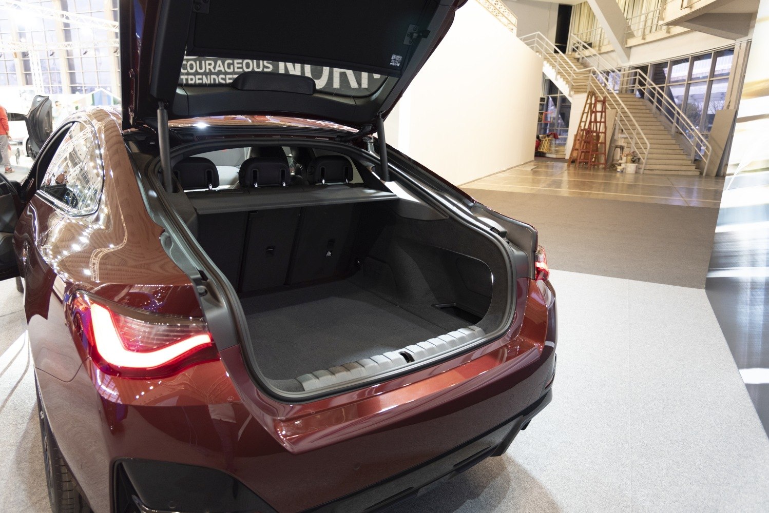 Open rear hatch with spacious cargo area and foldable rear seats