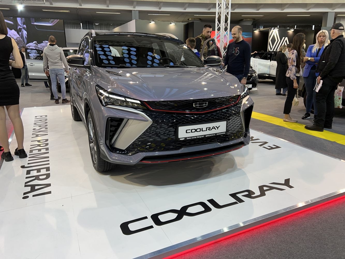 Modern SUV front view with aggressive grille and sharp LED headlights