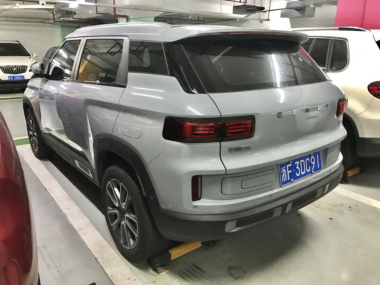 SUV rear and side profile with angular design and distinctive tail lights