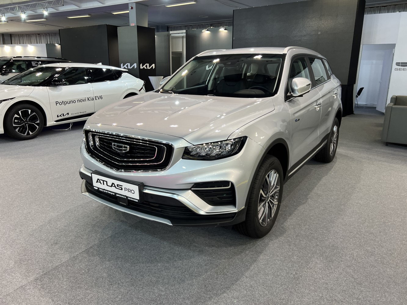 Front view of an SUV with LED headlights and distinctive grille