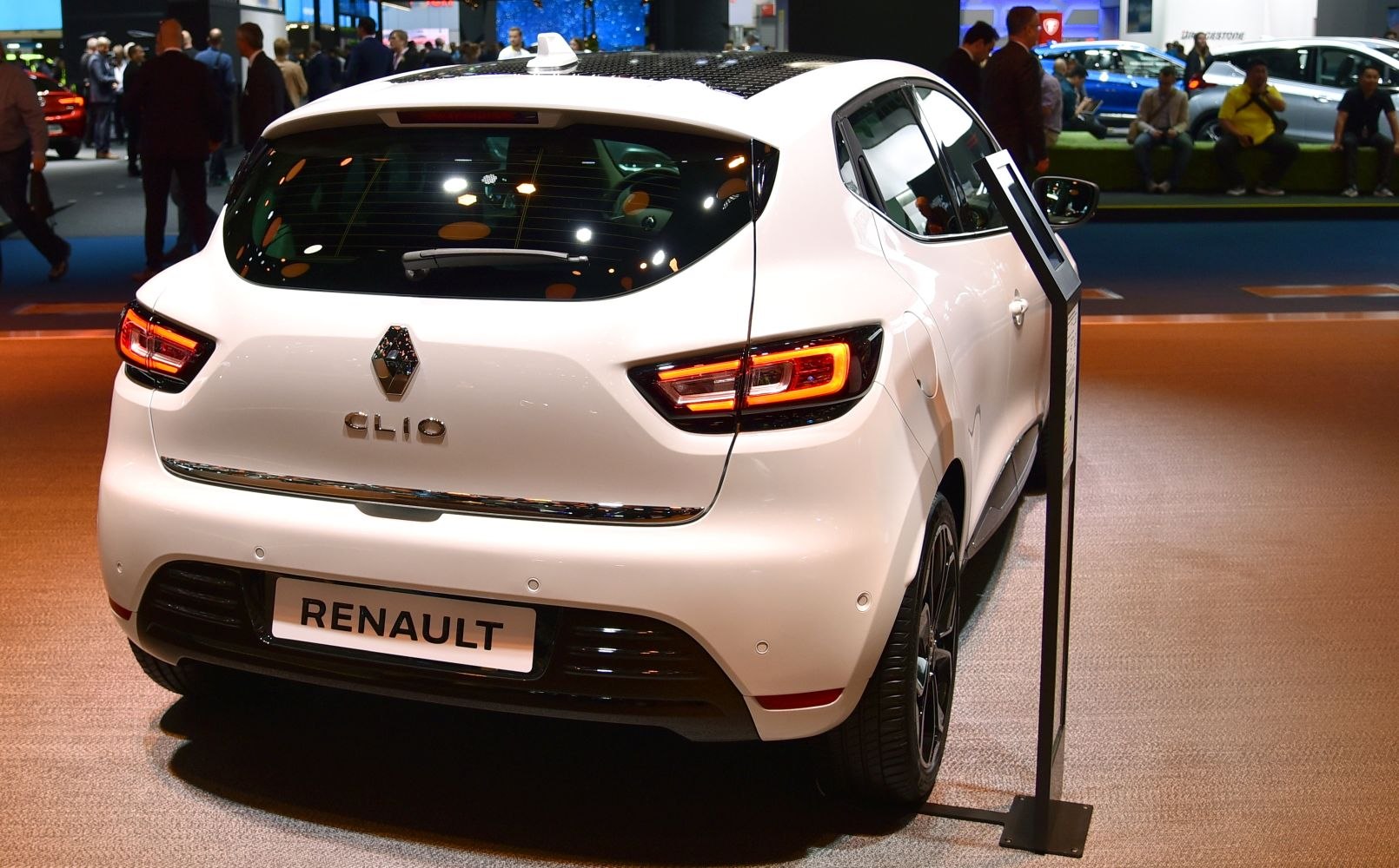 Compact hatchback rear with LED taillights and rear windshield wiper