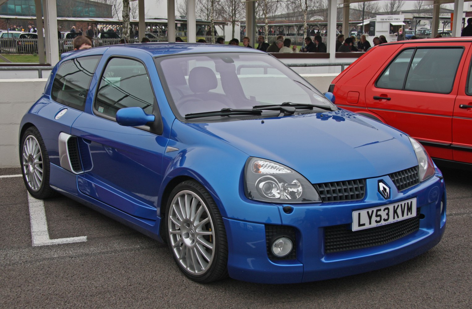Sporty compact hatchback with side air intakes and aggressive front design