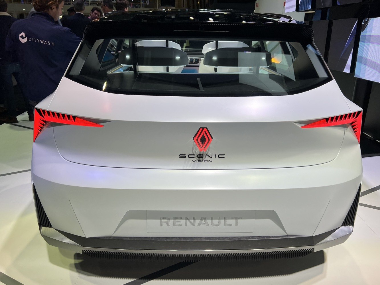 Futuristic rear design with sharp LED tail lights and sleek aerodynamic lines